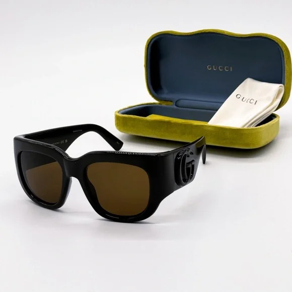 NEW GUCCI GG1545S 002 OVERSIZED BROWN WOMEN SUNGLASSES GUCCI - Picture 2 of 9